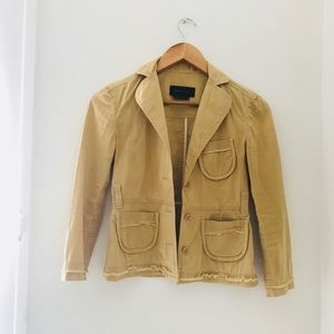 BCBG Khaki 3/4 Sleeve Safari Jacket